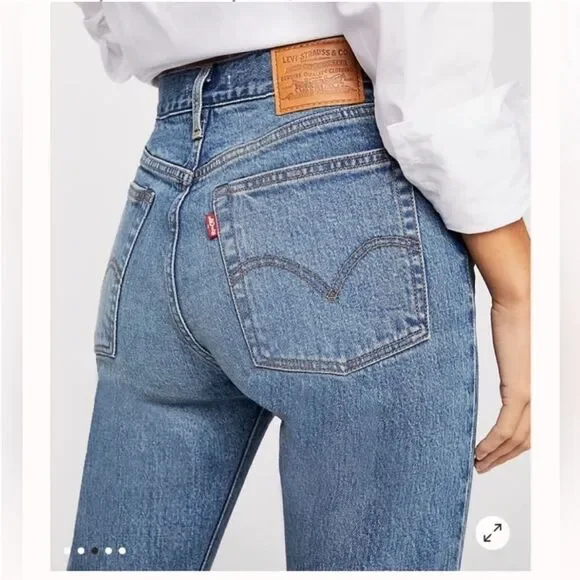 Levi’s Wedgie Straight Button Fly Classic Blue Mom Jeans Size 24 - Picture 14 of 14